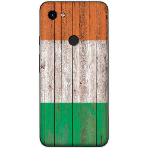 Ireland Flag Dark Wood Google Pixel 3a Skin